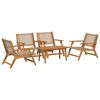 vidaXL Tuinstoelen met Tafel 5 pcs Beige 90 x 45 x 40 cm