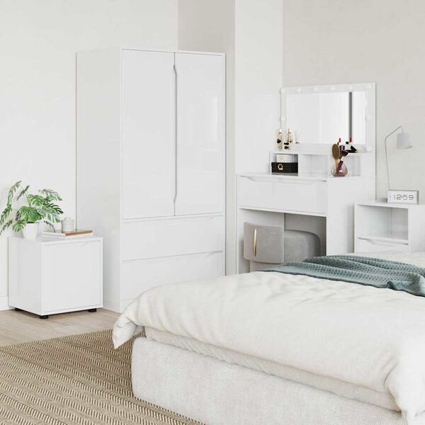 vidaXL Badkamer Kast Hoogglans wit 40,5 x 40 x 44 cm Bewerkt hout