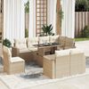 vidaXL 9-delige Loungeset met kussens poly rattan beige