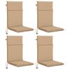 vidaXL Kussen voor stoel met hoge rug GEMERT 4 st 100% Polyester Zand