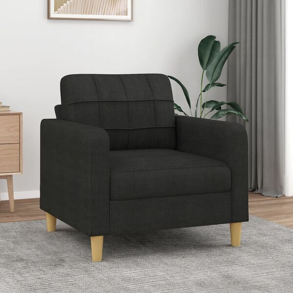 vidaXL Fauteuil 60 cm stof zwart