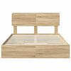vidaXL Opslag bed met lade Sonoma Eiken 140 x 190 cm Bewerkt hout