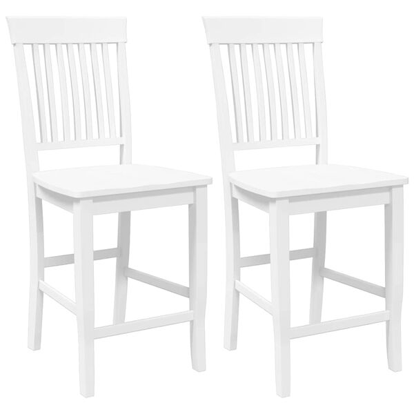 vidaXL Barkrukken 2 stuks Wit Massief Hout Rubber