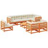 vidaXL 9-delige Loungeset met kussens massief grenenhout wasbruin