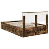 vidaXL Bedframe met hoofdeinde Gerookt eiken 120 x 200 cm Bewerkt hout