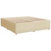 vidaXL Boxspring met matras stof cr&egrave;mekleurig 200x200 cm