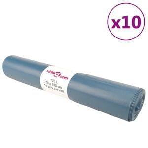 vidaXL Vuilniszakken 100 st 120 l blauw