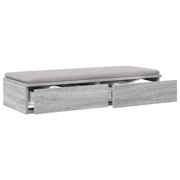 vidaXL Bedlades met lade Grijs Sonoma 75 x 36,5 x 16,5 cm Bewerkt hout