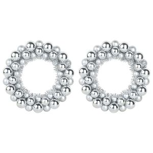 vidaXL Kerstbal Kransen 2 st Zilver 33 x 33 x 7 cm Polystyreen