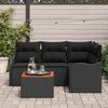 vidaXL Tuinbankenset met kussen 5 pcs Zwart poly rattan
