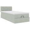 vidaXL Ottoman bed met matras en LED's 90x200cm fluweel lichtgrijs