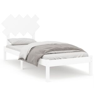 vidaXL Bedframe massief hout wit 90x190 cm