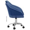 vidaXL Eetkamerstoelen draaibaar 6 st stof blauw