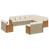 vidaXL 12-delige Loungeset met kussens poly rattan beige