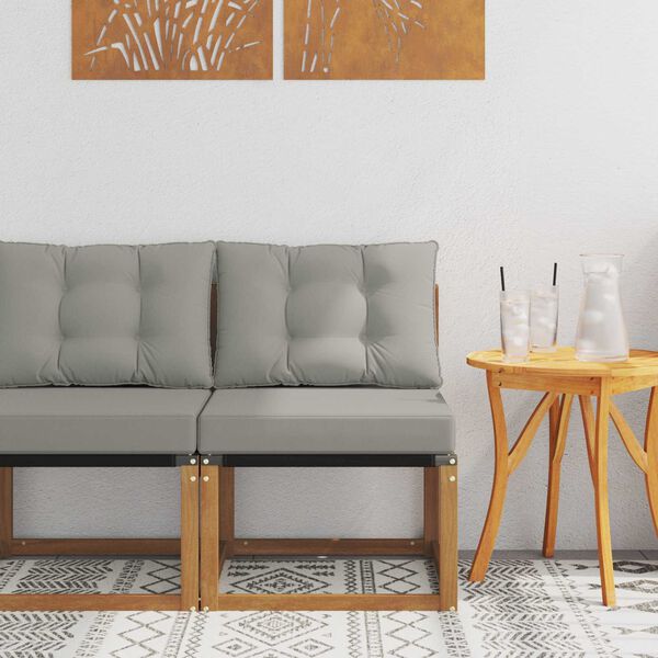 vidaXL Buitenzitmiddelsofa Massief acaciahout en Textilene Stof