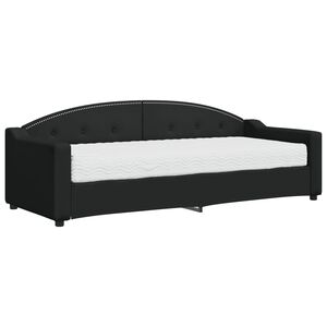 vidaXL Slaapbank met matras 80x200 cm stof zwart