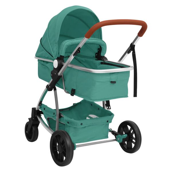vidaXL Kinderwagen 3-in-1 aluminium groen