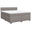 vidaXL Boxspring met matras stof taupe 180x200 cm