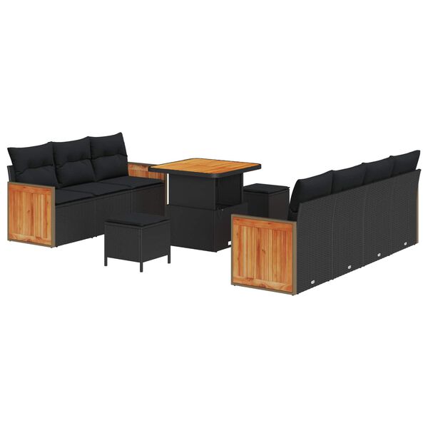 vidaXL Tuin Sofa Set 10 pcs Zwart en Bruin 80 x 80 x 71 cm poly rattan