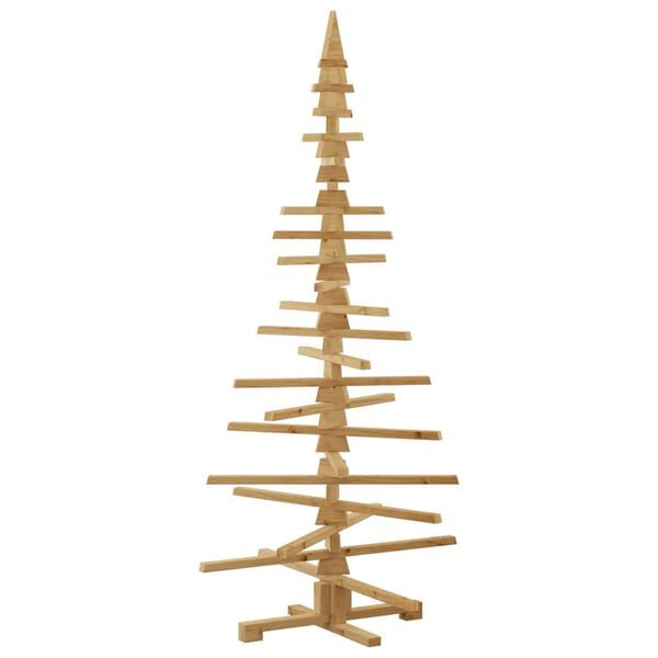 vidaXL Houten kerstboom met standaard Bruin 180 cm Massief grenenhout