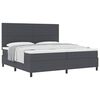 vidaXL Boxspringbed Donkergrijs en Wit 200 x 200 cm Katoen Stof