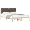vidaXL Bedframe met Gevoerd Hoofdgedeelte Taupe 140 x 190 cm