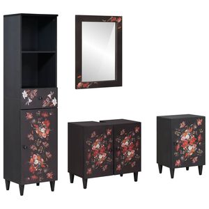 vidaXL Badkamerkastenset 4 st Massief Mango Hout