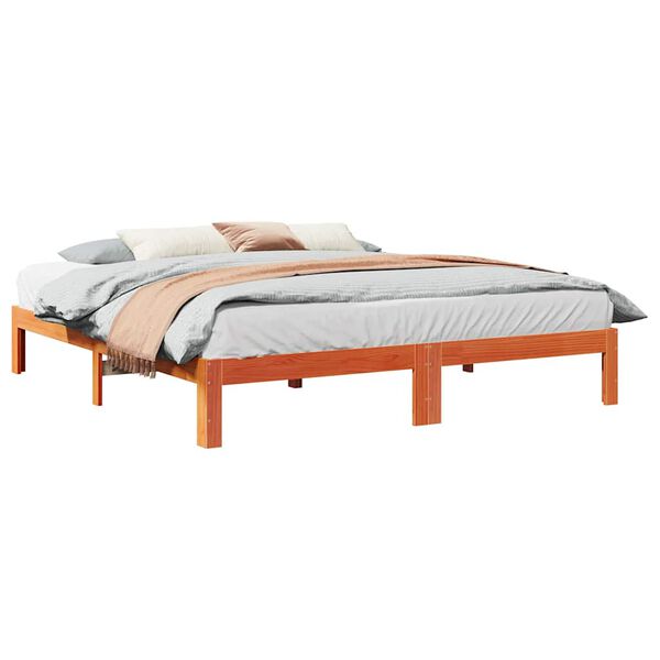 vidaXL Bedframe zonder matras massief grenenhout wasbruin 180x200 cm
