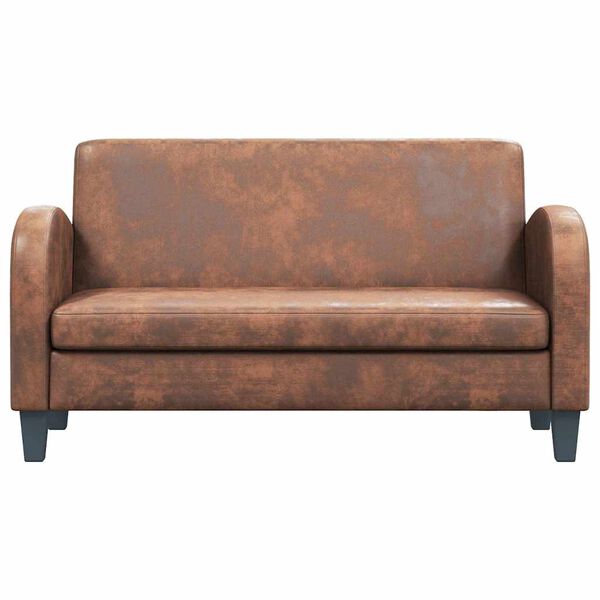 vidaXL Tweezitsbank kunstsu&egrave;de bruin