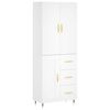 vidaXL Hoge kast 69,5x34x180 cm bewerkt hout wit