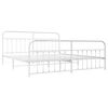 vidaXL Bedframe met hoofd- en voeteneinde metaal wit 193x203 cm