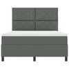 vidaXL Boxspring bed met hoofdeinde Donkergrijs 160 x 200 cm Stof
