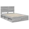 vidaXL Bedframe Grijs Sonoma 140 x 190 cm Massief grenenhout