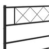 vidaXL Bedframe met hoofdbord metaal zwart 75x190 cm