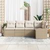 vidaXL Tuin Sofa Set Beige poly rattan