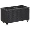 vidaXL Plantenbak verhoogd met 2 potten 60x30x36 cm poly rattan zwart