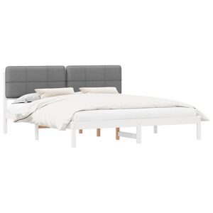 vidaXL Bedframe met Gevoerd Hoofdgedeelte Lichtgrijs 200 x 200 cm