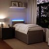 vidaXL Boxspring met matras fluweel lichtgrijs 80x200 cm