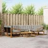 vidaXL Buiten bankenset met kussen 7 pcs Natuurlijk en Lichtgrijs