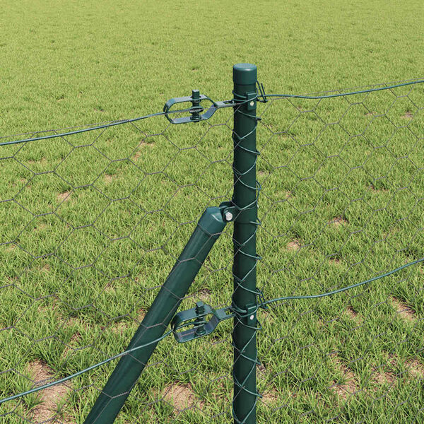 vidaXL Afrasteringspaal Grijs 50 x 0,6 m (50 mm gaas) Staal en PVC