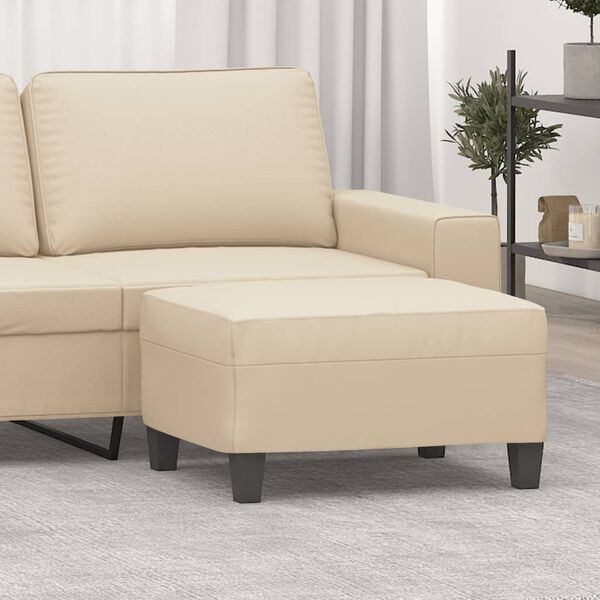 vidaXL Voetenbank 70x55x41 cm microvezelstof cr&egrave;mekleurig