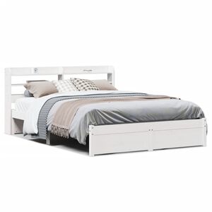 vidaXL Bedframe met hoofdeinde zonder matras 120x200 cm wit