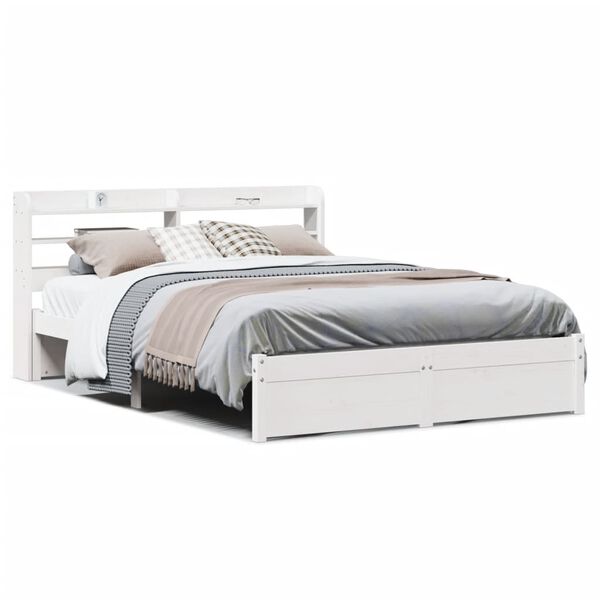 vidaXL Bedframe met hoofdeinde zonder matras 120x200 cm wit
