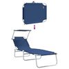 vidaXL Ligstoel 2-persoon 2 pcs Blauw 58 x 188 x 77cm Stof