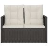 vidaXL Tuinbank met kussens 105 cm poly rattan zwart