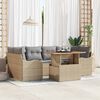 vidaXL Tuin Sofa Set met opslag 7 pcs Beige Poly riet