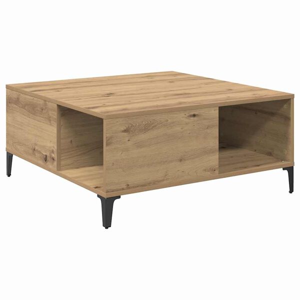 vidaXL Salontafel Artisan Eiken 80 x 80 x 36,5 cm Bewerkt hout