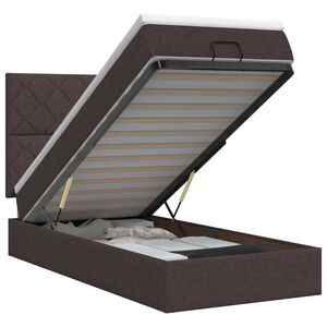 vidaXL Ottoman bed met matras Donkerbruin 90 x 190 cm Stof