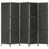 vidaXL Kamerscherm met 5 panelen 193x160 cm waterhyacint zwart