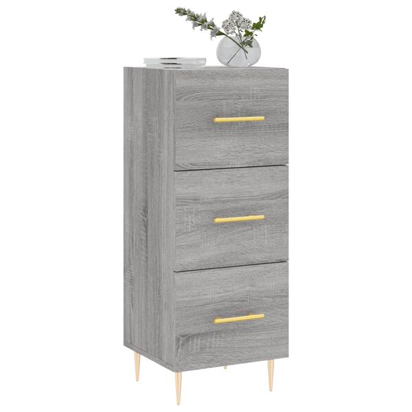 vidaXL Dressoir 34,5x34x90 cm bewerkt hout grijs sonoma eikenkleurig